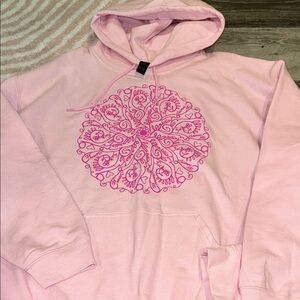 Gildan Pink Hoodie with Floral Design